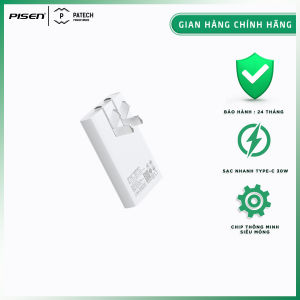 Sạc PISEN Palm Ultra-thin PD30W sạc nhanh công suất 30W công nghệ GaN hỗ trợ sạc đa giao thức model: TS-C154 bảo hành 24 tháng - Hàng chính hãng