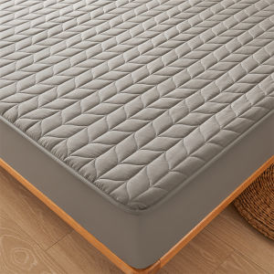 100% Waterproof Mattress Cover Quilted Cotton Mattress Pad Fitted Bed Sheet Mattress Protector Machine Washable Leaf Pattern Design