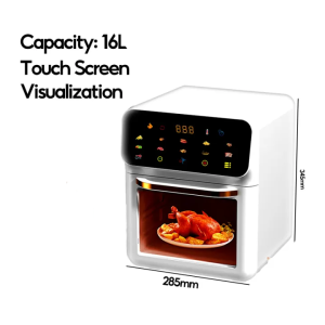 16L Air Fryer Oven Inverter With Visual Window And Touch Led Screen Large Capacity Oven With Anti-Scald Handle Multi-Functional Kitchen Appliances Oven No Oil Fume Household Microwave Fully Automatic Air Fryers For Party Birthday Wedding