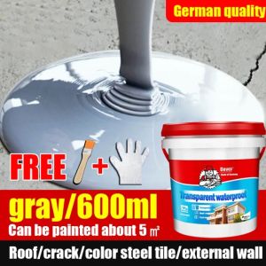 🔥Non-stick feet🔥DAVOKO 1200ml Sealant Super Waterproof Glue for floor/wall/roof/plywood/swimming pools，6 colors with brush High elasticity and flexibility Polyurethane Waterproof Coating