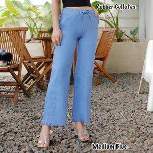 Sakura Glory - CELANA KULOT JEANS RUBBER DENIM PREMIUM UKURAN EU 27-34 / BAWAHAN / WANITA / DEWASA / DISTRO / IMPORT / HIGHWAIST / COD / DISKON / GRATIS ONGKIR / MURAH