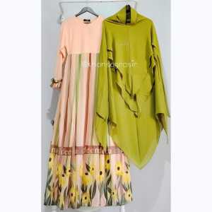 Gamis Syari ALEENA Set by EL DEENA SYARI - Realpic 100% LEBARAN UMROH