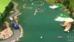 Indoorgolf set toy with miniature figures Indoor and outdoor portable parent-child interactive toys for children