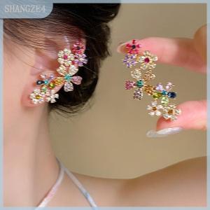 【SHANGZE4】 Lãng Mạn Đầy Màu Sắc Zircon Hoa Bông Tai Cho Phụ Nữ Cô Gái Thời Trang Ngọt Ngào Waterdrop Hoa Bông Tai Tinh Tế Đảng Đồ Trang Sức Quà Tặng