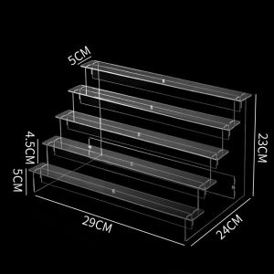 2/3/4/5 Tier  Acrylic Display Stand Toy Cosmetics Showcase Anime Handicraft Car Model Transparent Ladder Shelf