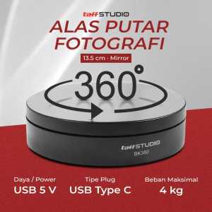 COD KIRIM CEPAT TaffSTUDIO Alas Putar Fotografi 360 Derajat Untuk Live Produk Rotating Display Stand Base 13.5cm - BK360