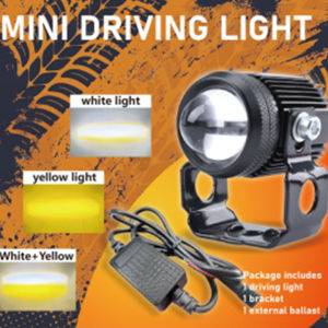 Mini Driving Light White+Yellow 1pair Universal V1 High Quality