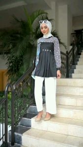 Atasan Blus Wanita Batik Outfit Kekinian Terbaru Seragam Kerja