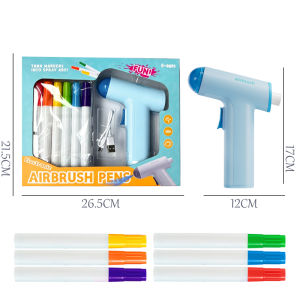 【SG Stock】Electric Airbrush Marker Spray Gun Set with 6 Color Markers Kids DIY Graffiti Painting Toy