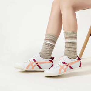 Original Tiger Shoes Classic White/pink/Burgundy Canvas Non-slip Lazy Shoes for Men and Women Comfortable Breathable Casual Sneakers 1183A360