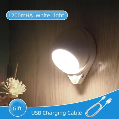 LED Night Light USB Charging Motion Sensor Round Energy Saving LED Sensor Light Bedroom Sound/Light Control Hallway Home Bathroom