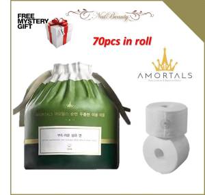 READY STOCK AMORTALS Cotton Cleansing Towel Wipes 70pcs Cleansing Towel Disposable