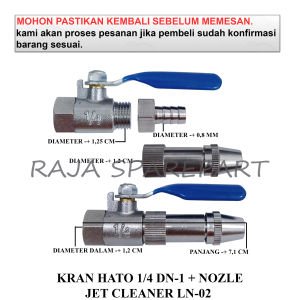 PROMO / PAKET KRAN COMPRESOR HATO + NOZLE / KRAN HATO 1/4 DN-1 + NOZLE JET CLEANER LN-02
