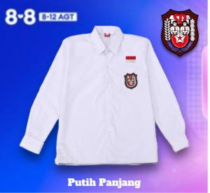 Setelan Seragam Sekolah Merah Putih SD Laki Baju Putih Lengan Panjang Celana Merah Panjang