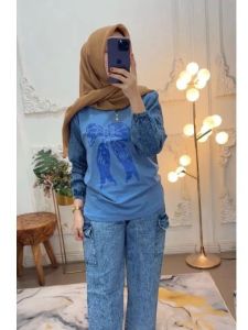 SETELAN CELANA JEANS CARGO MIX COMBED / SISKA SET/ ZADA SET