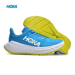 Hoka Carbon X2 Mens Road Running Shoes - Blue Yellow - Citrus