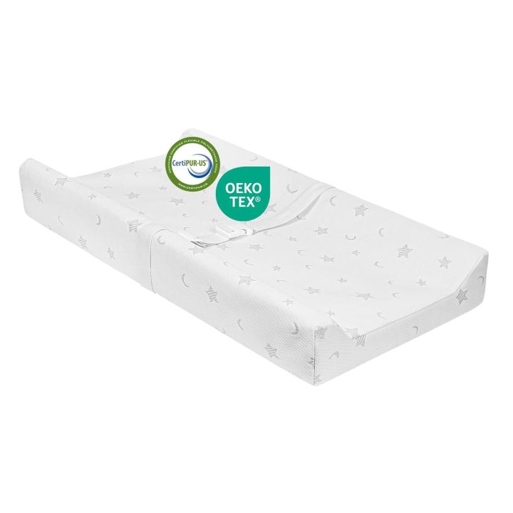 Baby Changing Pad 27 x 16 with Cover for Combo Crib with Changing Table  Dresser, Waterproof Non-Slip, Small Diaper Contoured Foam Changing Table 