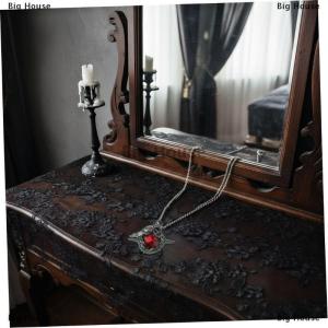 [COD] Big House ต่างหูแบบกระดุมรูปกาสีแดงสไตล์โกธิคเข้มต่างหูสร้อยคอเข็มกลัดสำหรับสาวพังก์เครื่องประดับคอสเพลย์อนิเมะของขวัญสำหรับงานเลี้ยง