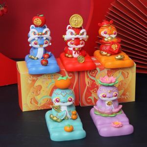 NCNC(OKDEALS01) Zodiac Snake Cartoon Snake Figurine Figurine Resin Craft Snake Phone Holder Spring Festival Creative Mobile Phone Stand New Year Ornament