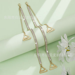 ZEEMIN ชุดชั้นในเรียบง่ายยอดนิยม สายสะพายไหล่ rhinestones ส่องแสงแฟชั่นเซ็กซี่ เสื้อชั้นใน สายเอี๊ยม สายเอี๊ยม ไหล่ข้างเดียว เครื่องประดับเอนกประสงค์