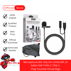 Microphone Mic Clip On LAVALIER JH 042 A TYPE -C FOR TYPEC TIPE C Vlog Youtube Smule Bigo