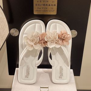 Customizable Logo Summer New Fashion Vacation Floral Flat Flip-Flops For Women