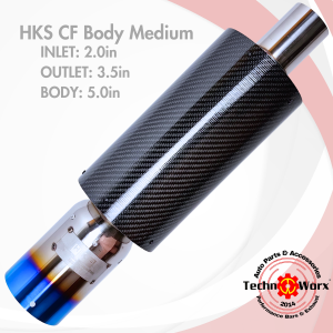 HKS Medium CARBON FIBER ORIGINAL Muffler Free Flow high Quality TITANIUM exhaust super bass japan