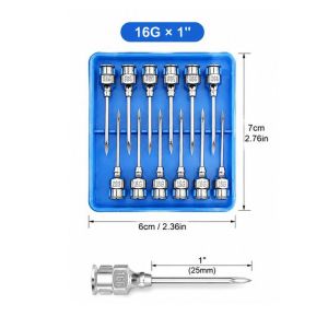12Pcs/Boxs Farm Animals Stainless Steel Dispensing Needle Syringe Small Veterinary Supplies High-quality Injection Needles