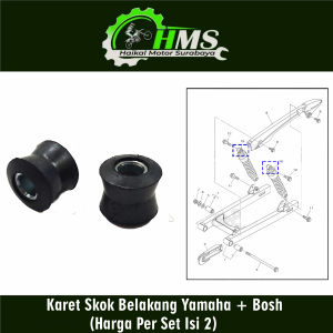 Karet Skok Belakang Yamaha + Bosh (Harga Per Set Isi 2) - Rubber Seat Dandang Dudukan Bracket