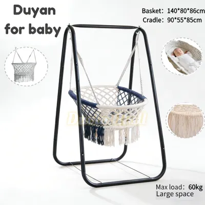 Duyan For Baby Baby/Kids Swing with Metal Bracket Can Be Used Indoors/Outdoors Cradle Steel frame Included