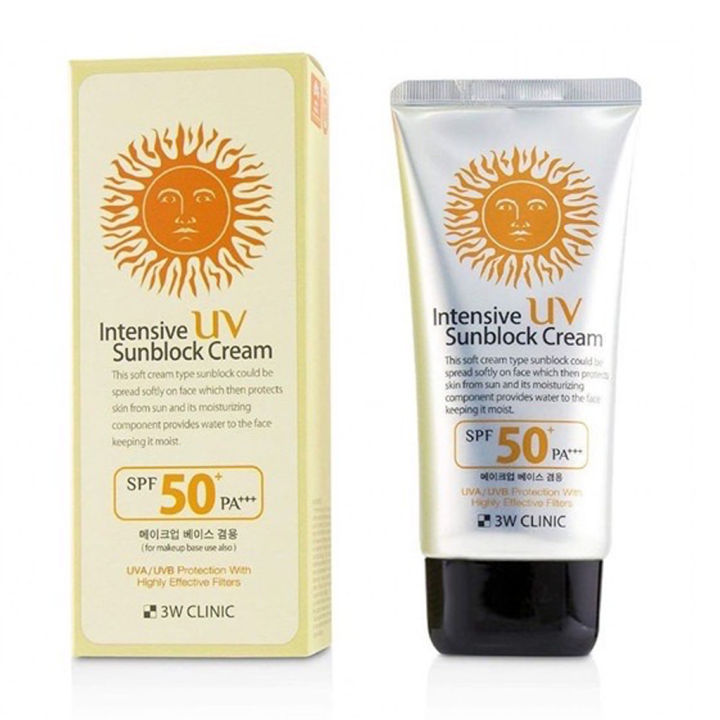 3W CLINIC Sunscreen SPF 50 Sunblock Intensive UV Suncream SPF50+ PA +++ 70ml