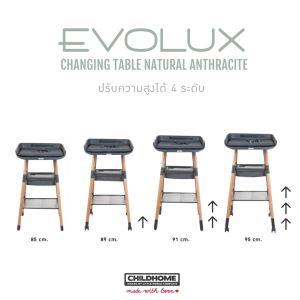 CHILDHOME โต๊ะเปลี่ยนผ้าอ้อม Evolux Changing Table - Natural Anthracite