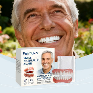 new Senior-Focused Denture Care Kit - Resin Material Comfort Fit Natural Look Easy Maintenance Complete Care Solution Free Shipping