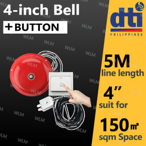 Fire Alarm Bell 4"6" Manual Switch Home Safe Mall Office Fire Fighting Alarm 220V BASKETBALL BUZZER 5M WIRE WITH ROUND BELL WITH SWITCH 4" 6”(FOR SCHOOL SPORTS ETC.)
