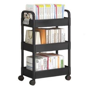 ชั้นเก็บของในห้องน้ำเคลื่อนย้ายเคลื่อนย้ายได้สำหรับตู้เสื้อผ้าห้องน้ำที่เก็บของในห้องน้ำที่เก็บของอเนกประสงค์ทำจากพลาสติกรถเข็นเลื่อนได้3ชั้น