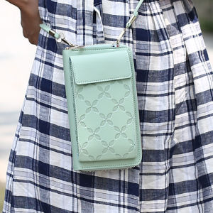 New Womens Large Capacity Multifunctional Shoulder Messenger Bag Touch Screen Waterproof Phone Bag Wallet All-in-One Bag