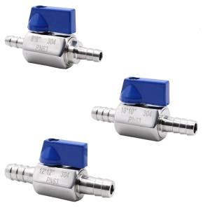 Practical Stainless Steel Shut Off Valves Barb Joint for Water Gas Oil Fuels Systems In Garden Equipment Daily Use