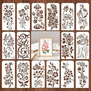 BHYJGD Reusable Plastic Stencils Set Butterfly Design Flower Leaf Pattern Flower Stencils Spray Painting Painting Templates Scrapbooking