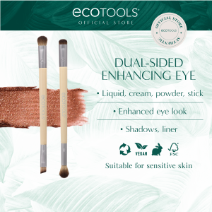 EcoTools Dual-Sided Enhancing Eye Makeup Brush Set (for Liquid Cream Powder Eyeshadow & Eye Liner)