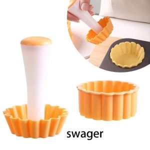 TANTUANG Plastic Tart Shell Mold Set Non-Stick Round Shape Egg Tart Tamper Easy to Use Smooth Surface Mini Tartlet Maker Kitchen Supplies