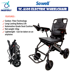 Sowell Super Lightweight Electric Travel Wheelchair With Premium Seat Upholstery (SC-A500)