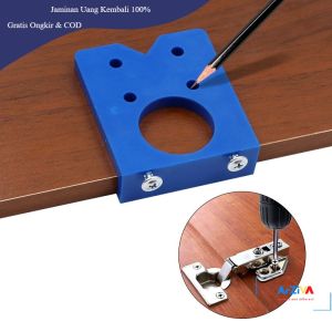 FNICEL Alat Bantu Bor Engsel Pintu Hinge Hole Drill Guide Locator 35mm - CDB35 - Blue