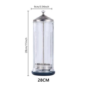 Barber Disinfectant Jar Sterilization Tank Glass Canister Nail Tools Hairdresser Sterilize Bottle