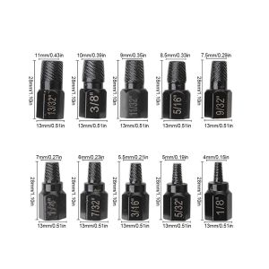 10PCS Damaged Screw Extractor Set Bolt Extractor Screw Remover Tool Set