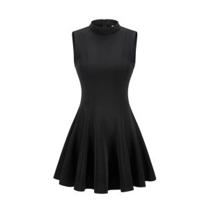 ชุดตีกอล์ฟเอวสูงพร้อมกางเกงขาสั้นสำหรับผู้หญิงเดรสแขนกุดกระโปรงมีจีบชุดกีฬาการพักผ่อนกลางแจ้งชุดตีกอล์ฟ