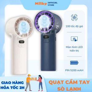 [Milky Mart] Quạt làm mát băng cầm tay 100 cấp độ 2025 Màn hình kỹ thuật số Turbo có sò làm mát 5200mAh tiato