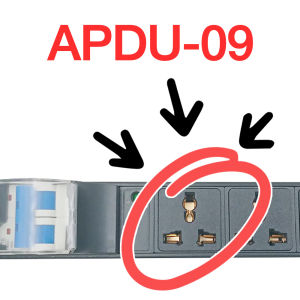 Apollo ปลั๊กไฟตู้Rack PDU 12ช่อง รุ่น APDU-09 สำหรับตู้ Cabinet Rack 19นิ้ว  สายไฟยาว 1.5ม. เต้ารับ-เสียบ 3ขา มีระบบป้องกันไฟรั่ว มีเบลคเกอร์ในตัว
