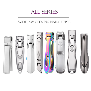 Lusluking Stainless Steel Nail Clippers Cutter With Nail File Sharp Trimmer Wide Jaw Opening Manicure Cutter Thick Toenail Fingernail Pedicure Tools