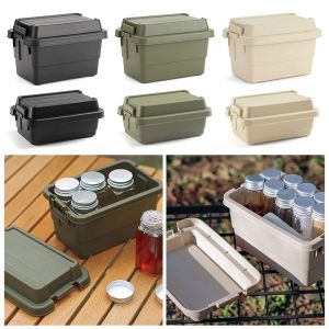 JAYQQ 1Set Seasoning Dispenser Bottle Outdoor Storage Box Plastic Picnic BBQ Jar Spice Storage Bag Durable Portable Sundries Box Camping Barbecue Utensils