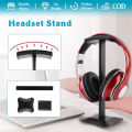 Headphone Stand Universal Desktop Headset Holder with Aluminum Supporting Bar Flexible Headrest for All Headphones Size. 